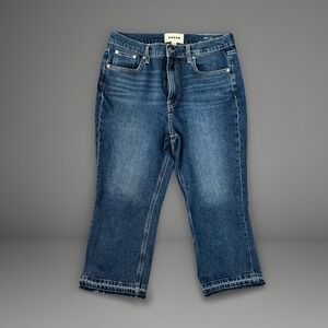 Boden Mid Rise Baby Kick‎ Jeans Cropped Raw Hem Denim Blue W29 L28